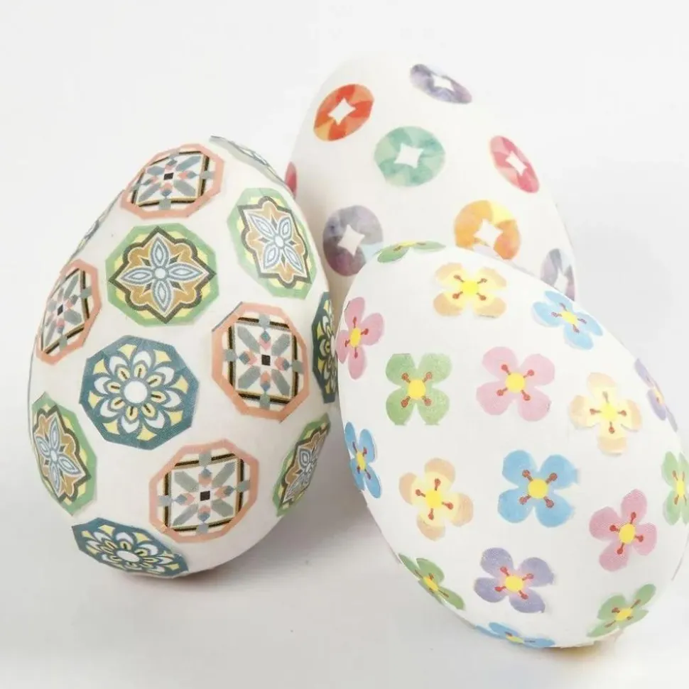 Påskeæg af plast, 12 stk - H: 6 cm