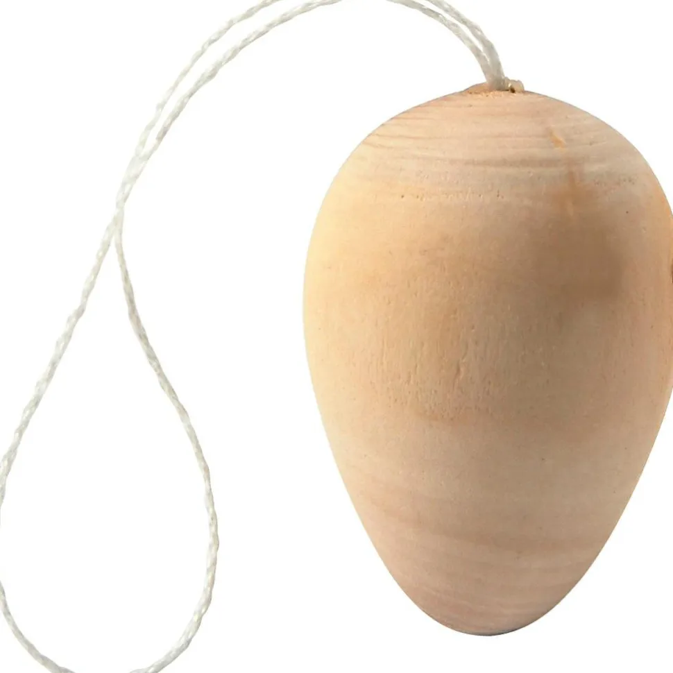 Påskeæg af træ til ophæng, 15 stk