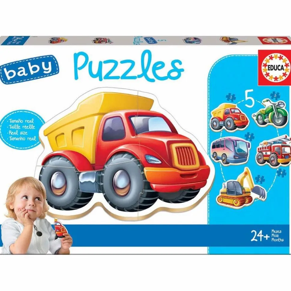 Puslespil med køretøjer - fra 2 år