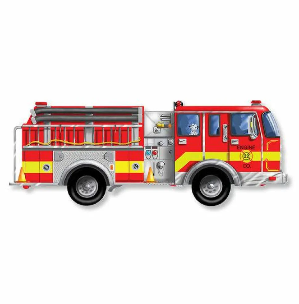 Puslespil til gulv - 24 brikker Brandbil
