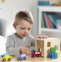 Puttekasse med geometriske klodser