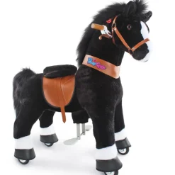 Rid Selv - Hest, sort m. hvid blis, Medium