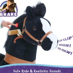 Rid Selv - Hest, sort m. hvid blis, Medium