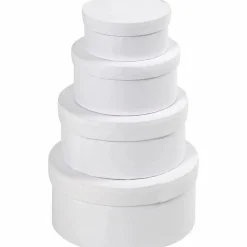 Runde æsker af pap, 4 stk
