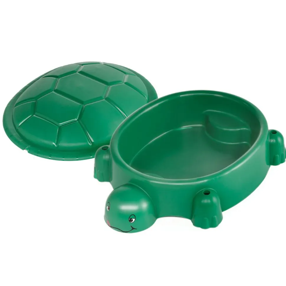 Sandkasse i plast - Skildpadde m. låg, grøn