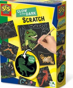 Scratch kort - Glow in the dark dinosaurer