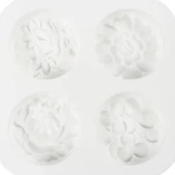 Silikoneform - Blomstermotiver, 4 stk
