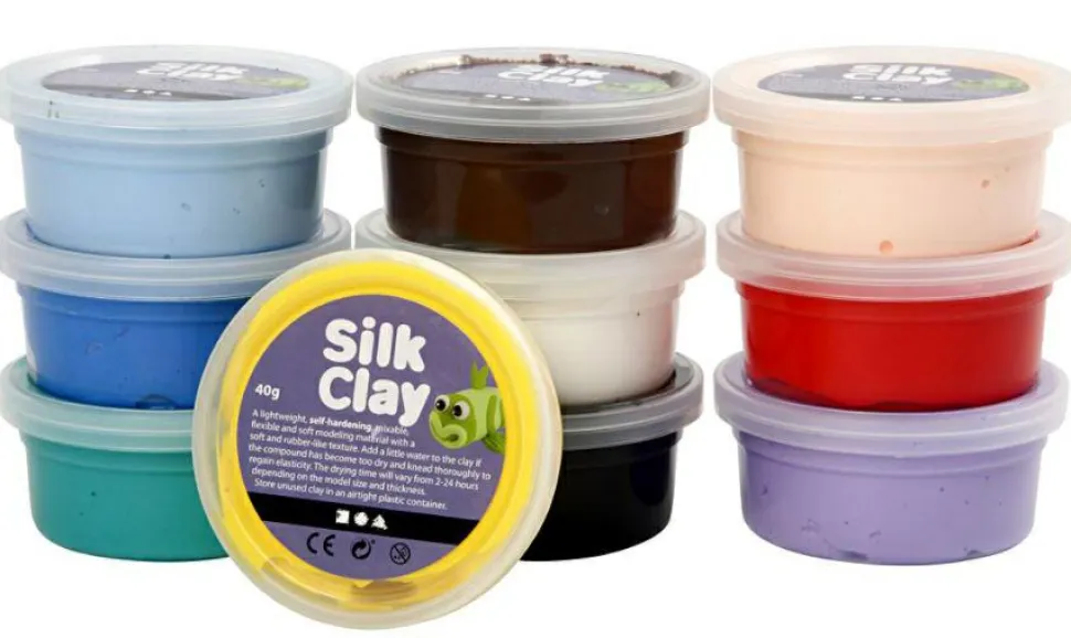 Silk Clay 10 x 40 gr. - Basisfarver