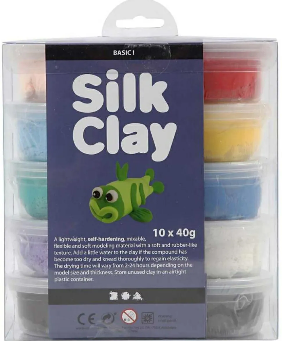 Silk Clay 10 x 40 gr. - Basisfarver