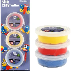 Silk Clay 3 x 14 gr. - Blå, rød & gul