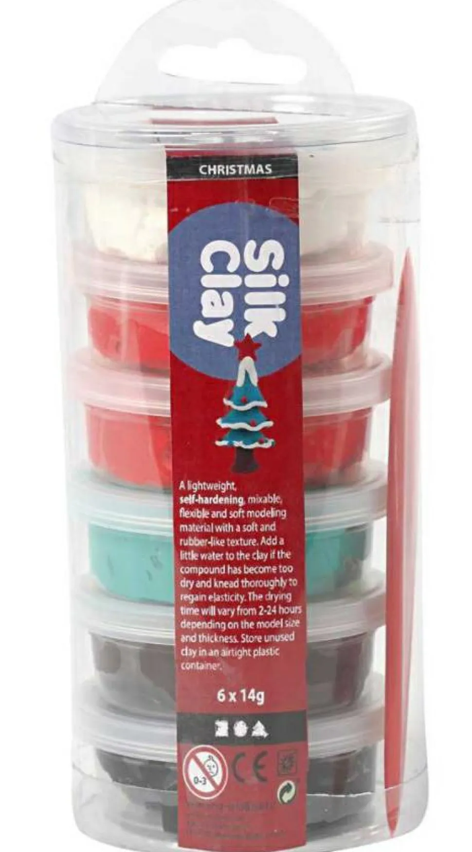Silk Clay 6 x 14 gr. - Julefarver