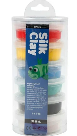 Silk Clay 6 x14 gr. - Basisfarver