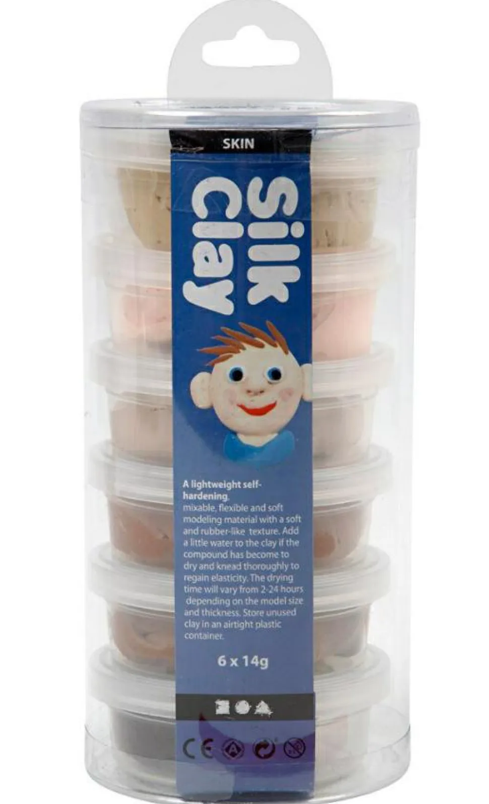 Silk Clay 6 x14 gr. - Beige og brune farver