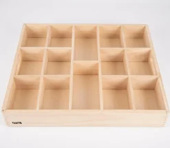 Sorteringsbakke af træ, 14 rum
