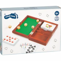 Spilleæske med kort og terninger