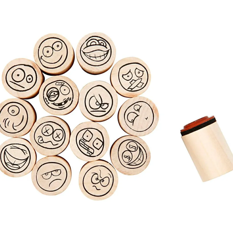 Stempelsæt - Smiley, 15 stk