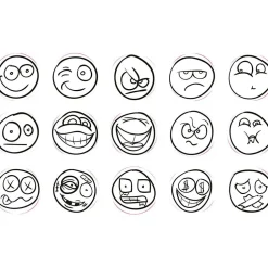 Stempelsæt - Smiley, 15 stk