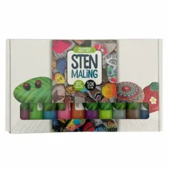 Stenmaling 10 x 30 ml - Glitter