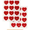 Stickers til tekstildekoration - Kalendertal, røde