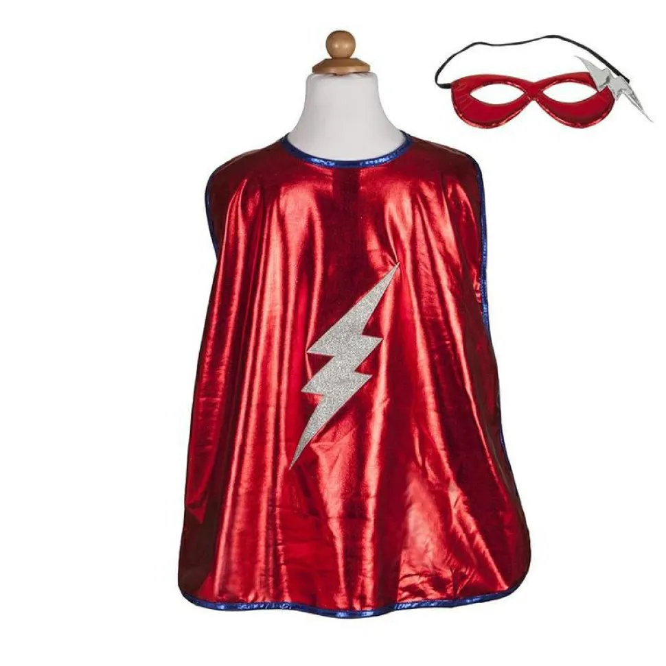 Superheltinde m. skørt og maske, str. 4-7 år