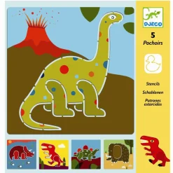 Tegneskabeloner - Dinosaurer, 5 stk