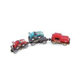 Tog tilbehør - Transporttog m. racerbiler, 6 dele