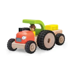 Traktor m. anhænger og gummihjul