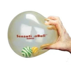 Transparent bold med kugler i