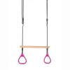 Trapezgynge m. ringe - Pink (sort reb)