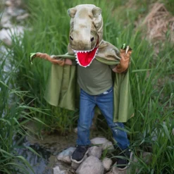T-Rex kappe m. klør - Grøn, str. 4-6 år