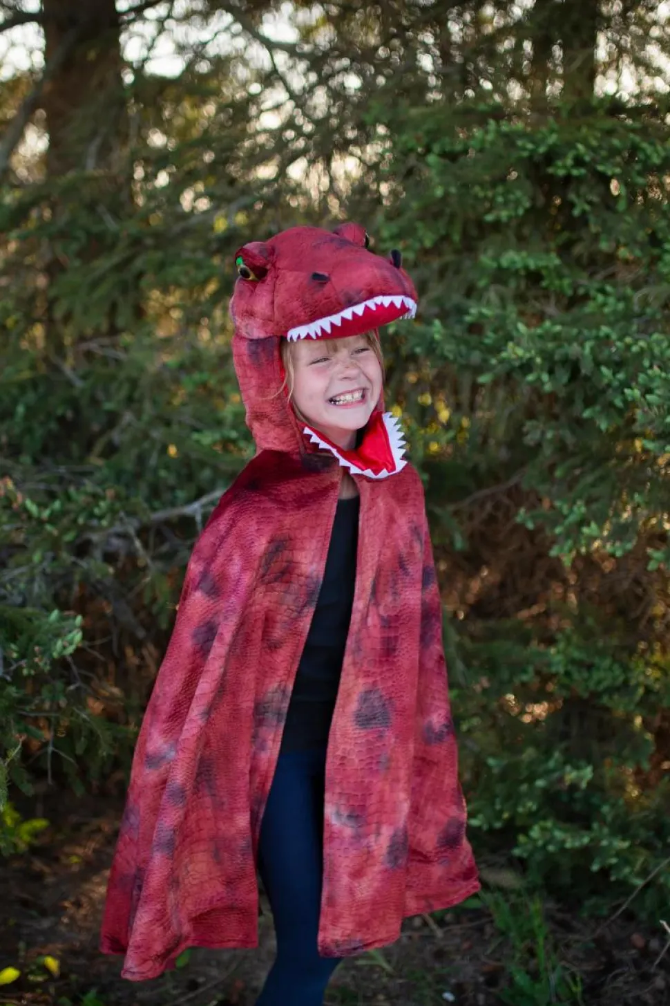 T-Rex kappe med klør - Rød, str. 4-6 år