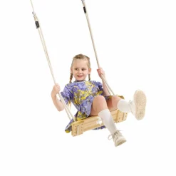Trægynge 44 x 17,5 cm - 6 meter (beige reb)