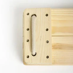 Trægynge 44 x 17,5 cm - 6 meter (beige reb)