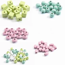Træperler - Blomster, 450 stk.