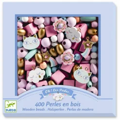 Træperler - Regnbue, 400 stk.