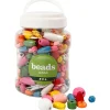 Træperler i spand - Ass. farver, 400 ml