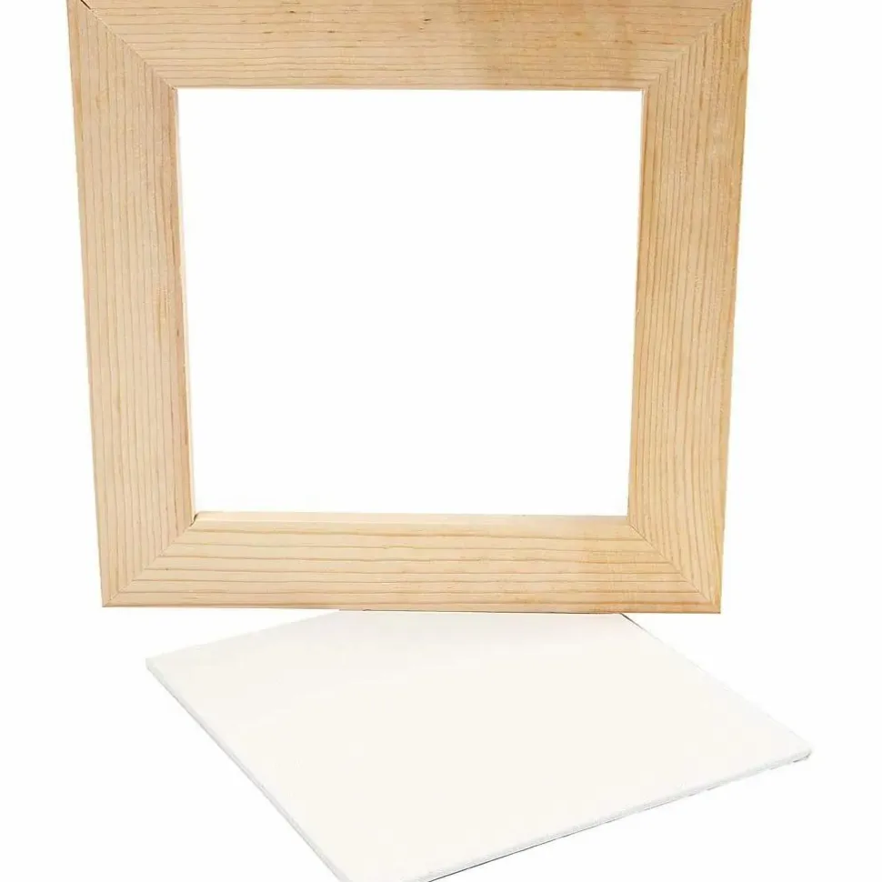 Træramme m. malerplade (20,8 x 20,8 cm)