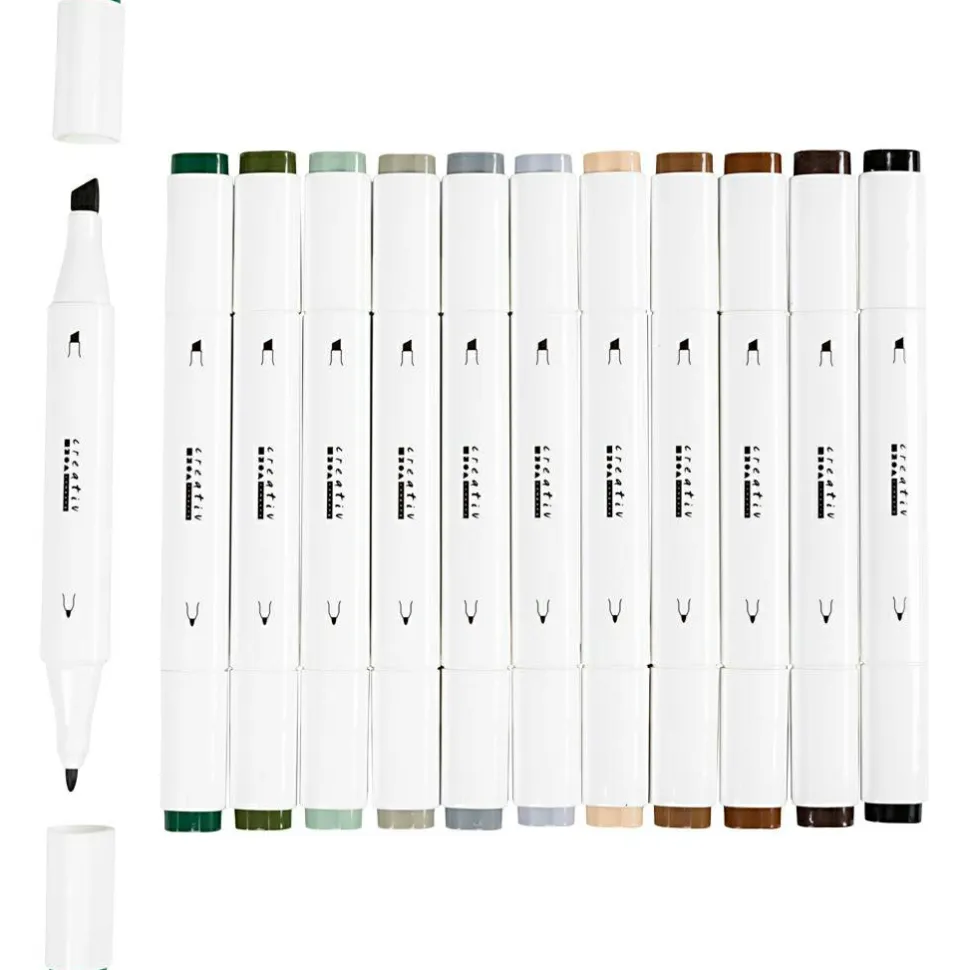 Twin Markers - Natur, 12 stk