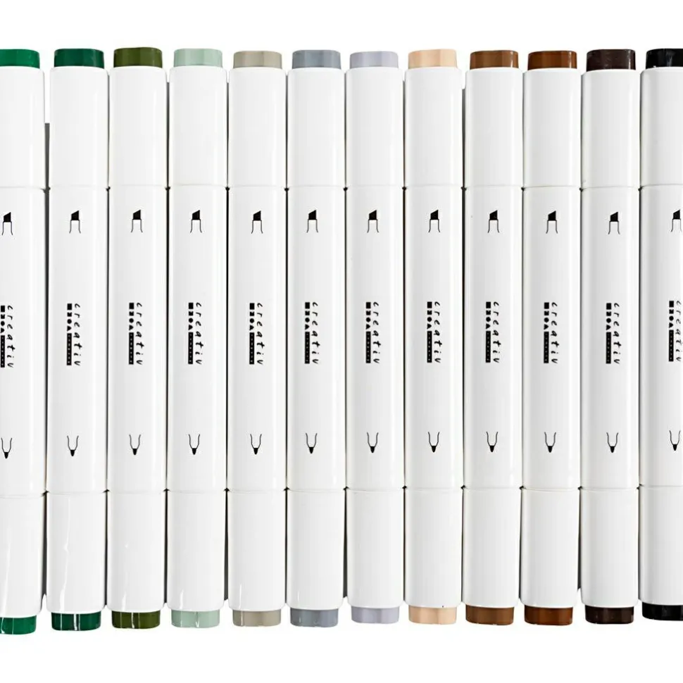 Twin Markers - Natur, 12 stk