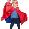 Vendbar kappe - Rød/blå superhelt, str. 3-7 år