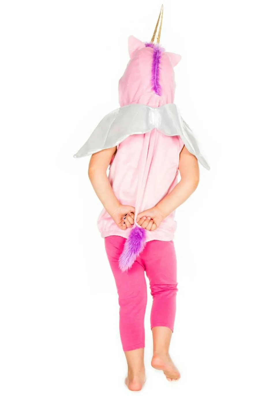 Vest m. hætte - Enhjørning, str. 3-7 år