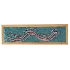 Vægpanel m. pailletter - Blå/Pink, 1 stk