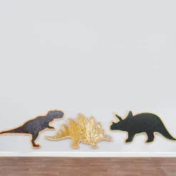 Vægpanel m. pailletter - Dinosaurer, 3 stk